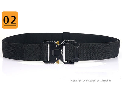 Solid Black Quick Release Metal Buckle Tactical Belt - FROGMANGLOBAL