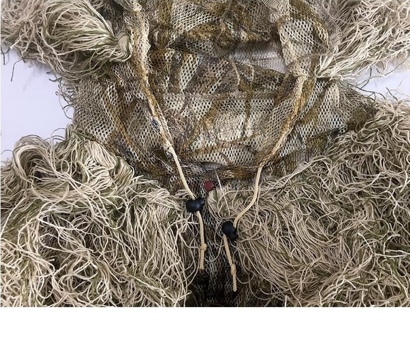 3D Withered Grass Ghillie Suit 4 PCS Sniper Military Tactical Camouflage  Clothing Hunting Suit Army Hunting Clothes Birding Suit