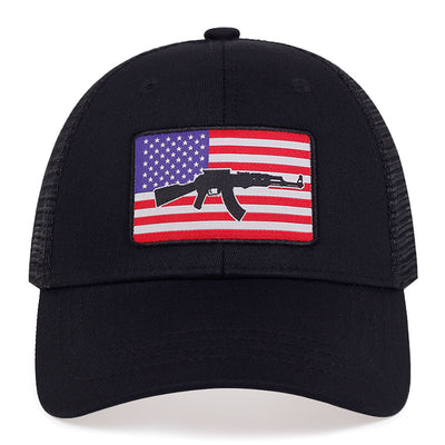 AK-47 USA Flag Trucker Hat - FROGMANGLOBAL