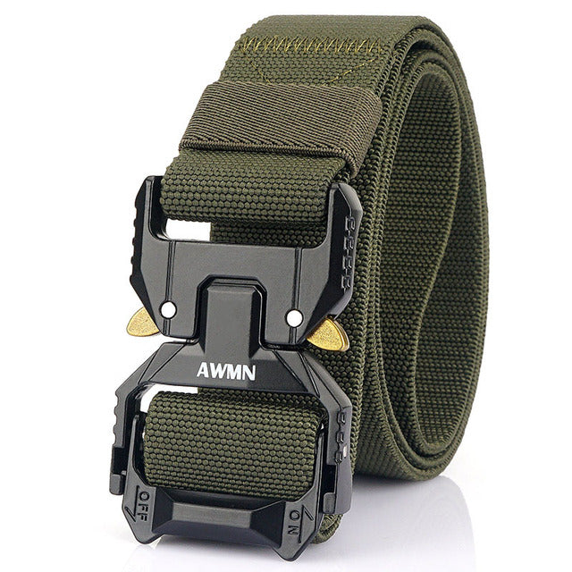 Army Green Quick Release Metal Buckle Tactical Belt - FROGMANGLOBAL