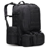 Solid Black 50L Zipper Men's Tactical Backpack - FROGMANGLOBAL